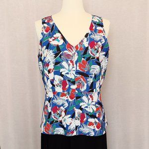 Vibrant Linen-Cotton peplum tank top by J Crew